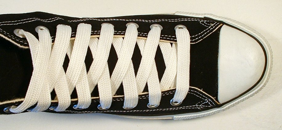 Retro Shoelaces on High Top Chucks