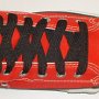 Black Retro Shoelaces  Red high top with black retro laces.