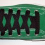 Black Retro Shoelaces  Celtic green high top with black retro laces.