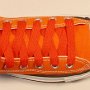 Red Retro Shoelaces  Orange high top with red retro laces.