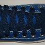 Navy Blue Retro Shoelaces  Royal blue high top with navy blue retro laces.