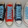 Sky Blue Retro Shoelaces  Core high tops with sky blue retro laces.