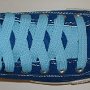 Sky Blue Retro Shoelaces  Royal blue high top with sky blue retro laces.