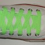 Neon Lime Retro Shoelaces  Optical white high top with neon lime retro laces.