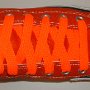 Neon Orange Retro Shoelaces  Orange high top with neon orange retro laces.