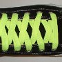 Neon Yellow Retro Shoelaces  Black high top with neon yellow retro laces.