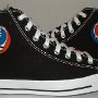Rock and Roll High Top Chucks  Outside views of black Grateful Dead high tops.