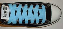 Sky blue retro laces on blak low top