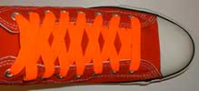 Neon orange retro shoelaces on re high top