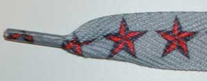 red star print shoelace