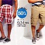 Ads for Shorts  Ad for plaid and cargo shorts with grey and black low cut chucks.