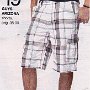 Ads for Shorts  Ad for plaid Arizona shorts with black low cut chucks with grey laces.