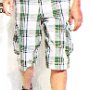 Ads for Shorts  Ad for green plaid shorts with charcoal low cut chucks.