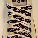 Tribal Band Shoelaces on Chucks  Tribal band print shoelace on a natural white low top chuck.