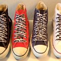 Tribal Band Shoelaces on Chucks  Tribal band print shoelaces on core color high top chuck.