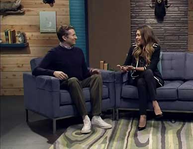Scott Aukerman wearing white slip on chucks
