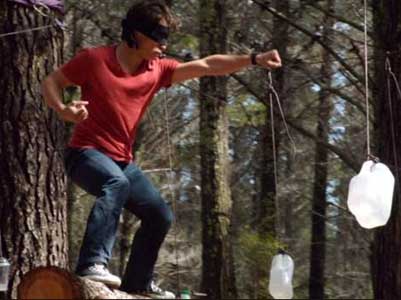 Troy doing a blindfold test of skills
