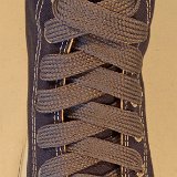 Fat (Wide) Metal Grey Shoelaces on Chucks  Navy Blue high top with fat metal grey shoelaces.