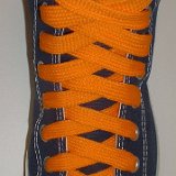 Fat (Wide) Light Gold Shoelaces on Chucks  Navy blue high top with light gold fat shoelaces.