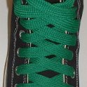 Fat (Wide) Kelly Green Shoelaces on Chucks  Black high top with Kelly green wide shoelaces.