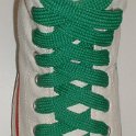 Fat (Wide) Kelly Green Shoelaces on Chucks  Optical white high top with Kelly green wide shoelaces.