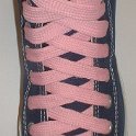 Fat (Wide) Pink Shoelaces on Chucks  Navy blue high top with fat pink shoelaces.