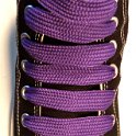 Extra Fat Shoelaces on High Top Chucks  Black high top with purple extra fat shoelaces.