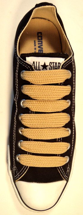 Extra Fat (Wide) Shoelaces on Low Top Chucks